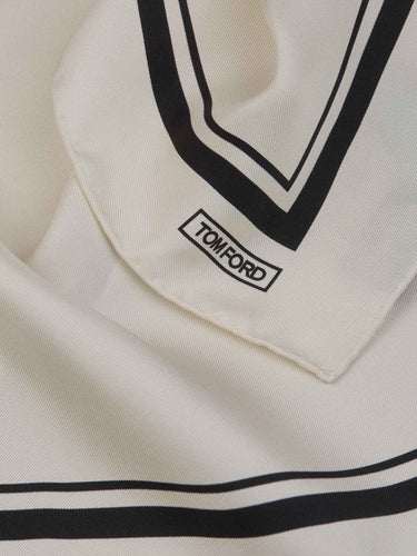 Tom Ford Hombre Barcelona Pañuelo Seda Rayas color Crema sku 654-000293 03 - Foto 3