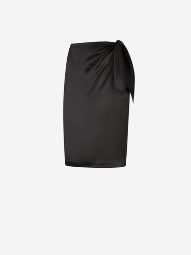 Saint Laurent Mujer Barcelona Falda Mini Satén Seda color Negro sku 750-001437 01 - Foto 2