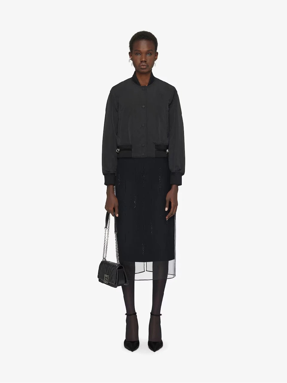 Givenchy Bomber Voyou Tafetán color Negro sku 772-001341 01 - Foto 2