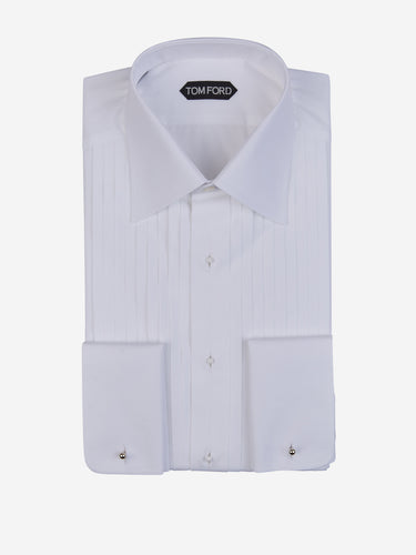 Tom Ford Hombre Barcelona Camisa Drapeada Algodón color Blanco sku 403-000453 01 - Foto 1