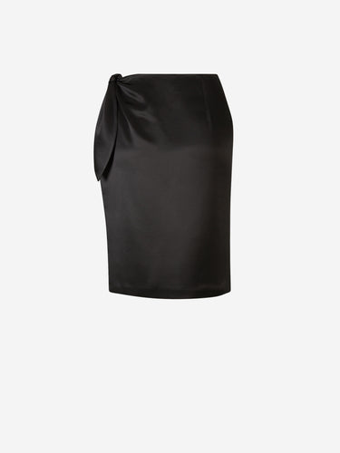Saint Laurent Mujer Barcelona Falda Mini Satén Seda color Negro sku 750-001437 01 - Foto 3